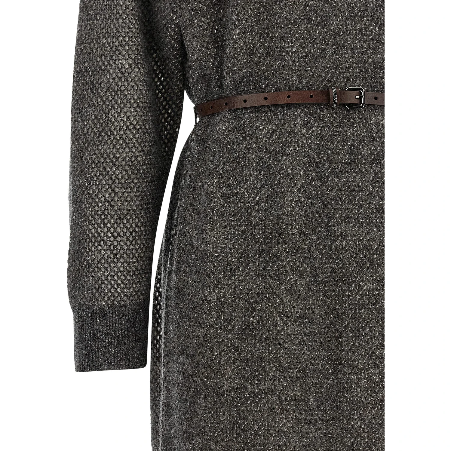 Gray Wool Midi Dress