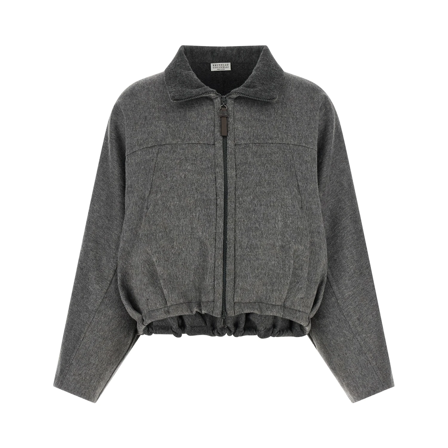 Gray Virgin Wool Full-Length Jacket