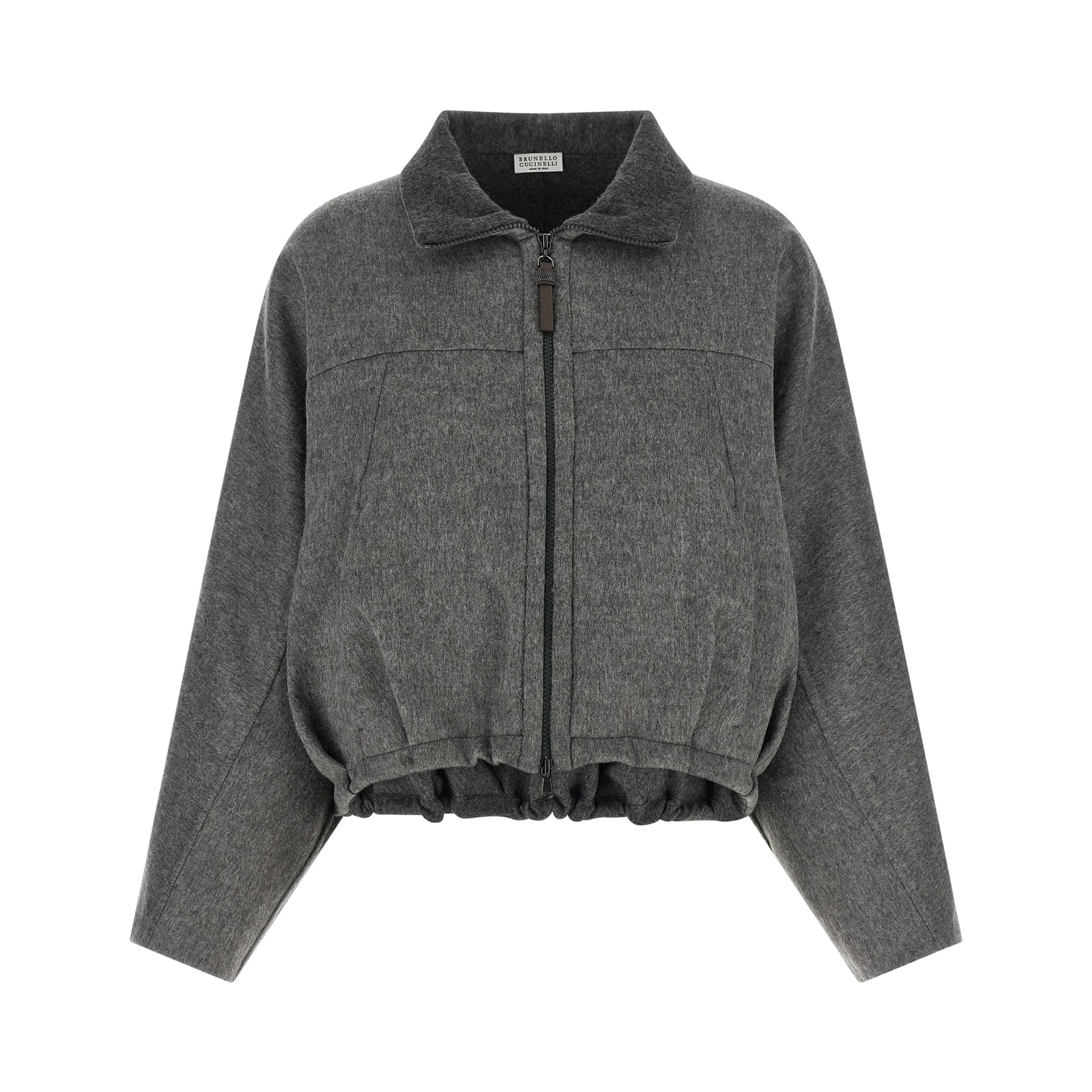Gray Virgin Wool Full-Length Jacket