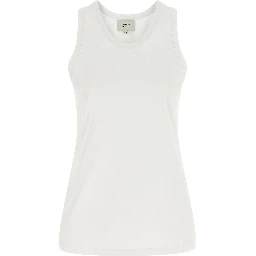 White Cotton Sleeveles T-Shirt