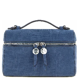 Blue Lamb Leather Handbag