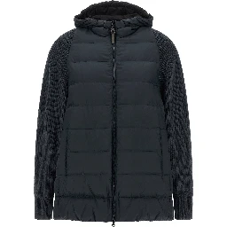 Blue Polyester Full-Length Jacket