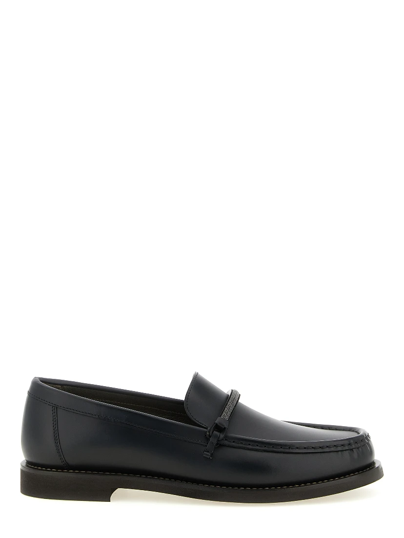 Black Calfskin Slip-On Loafers