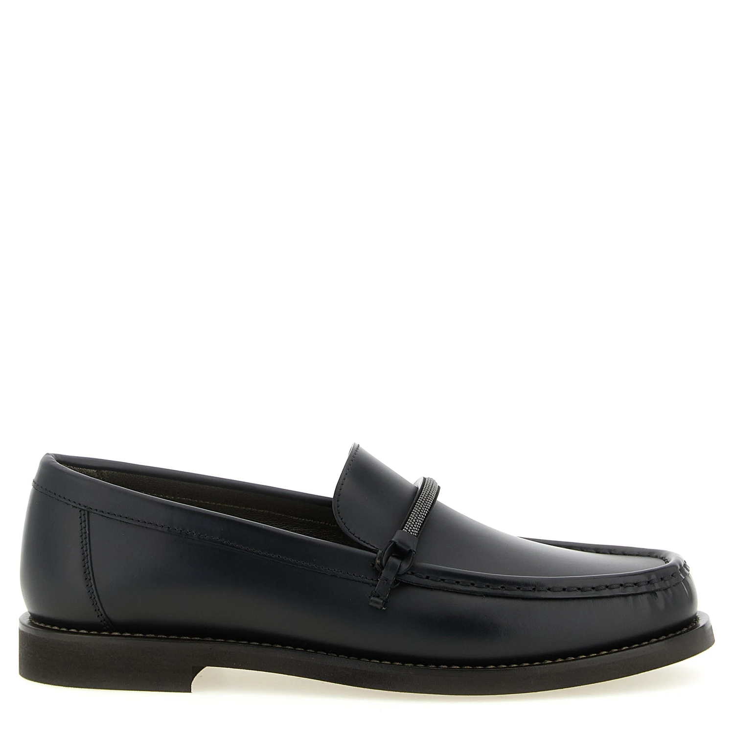 Black Calfskin Slip-On Loafers