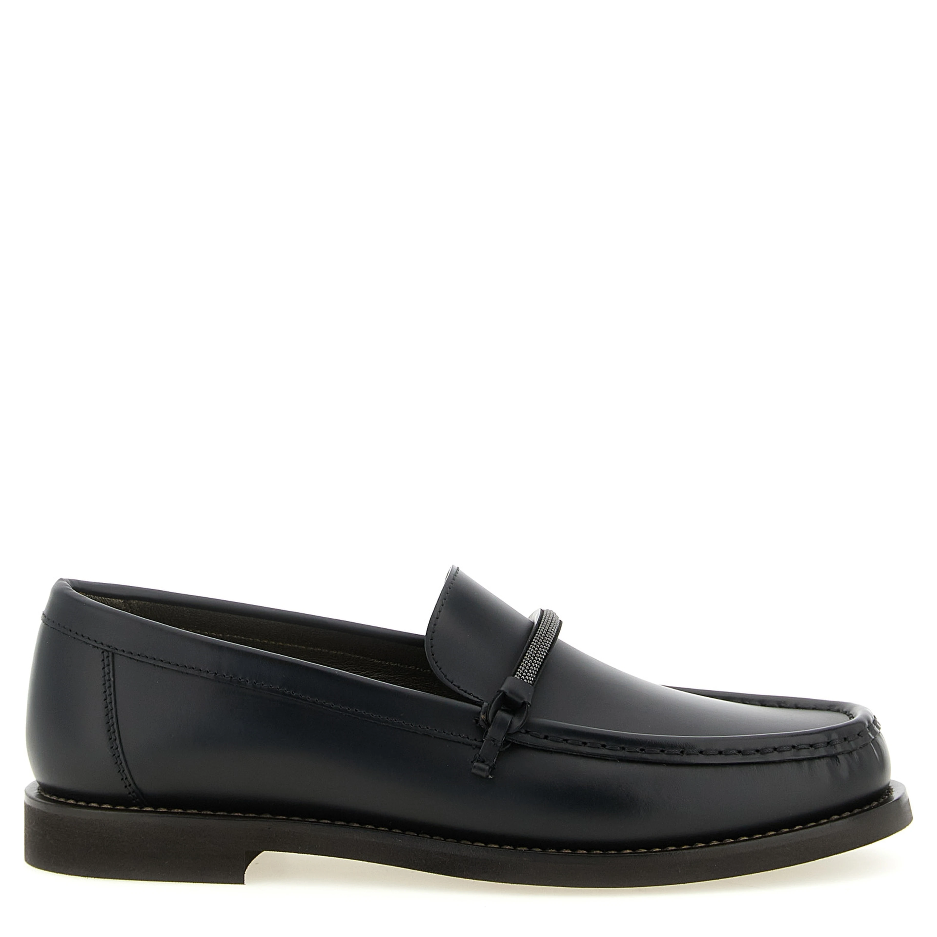 Black Calfskin Slip-On Loafers