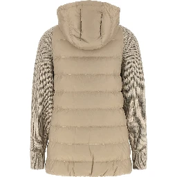 Beige Polyester Full-Length Jacket