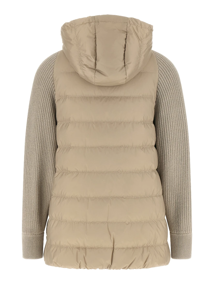 Beige Polyester Full-Length Jacket
