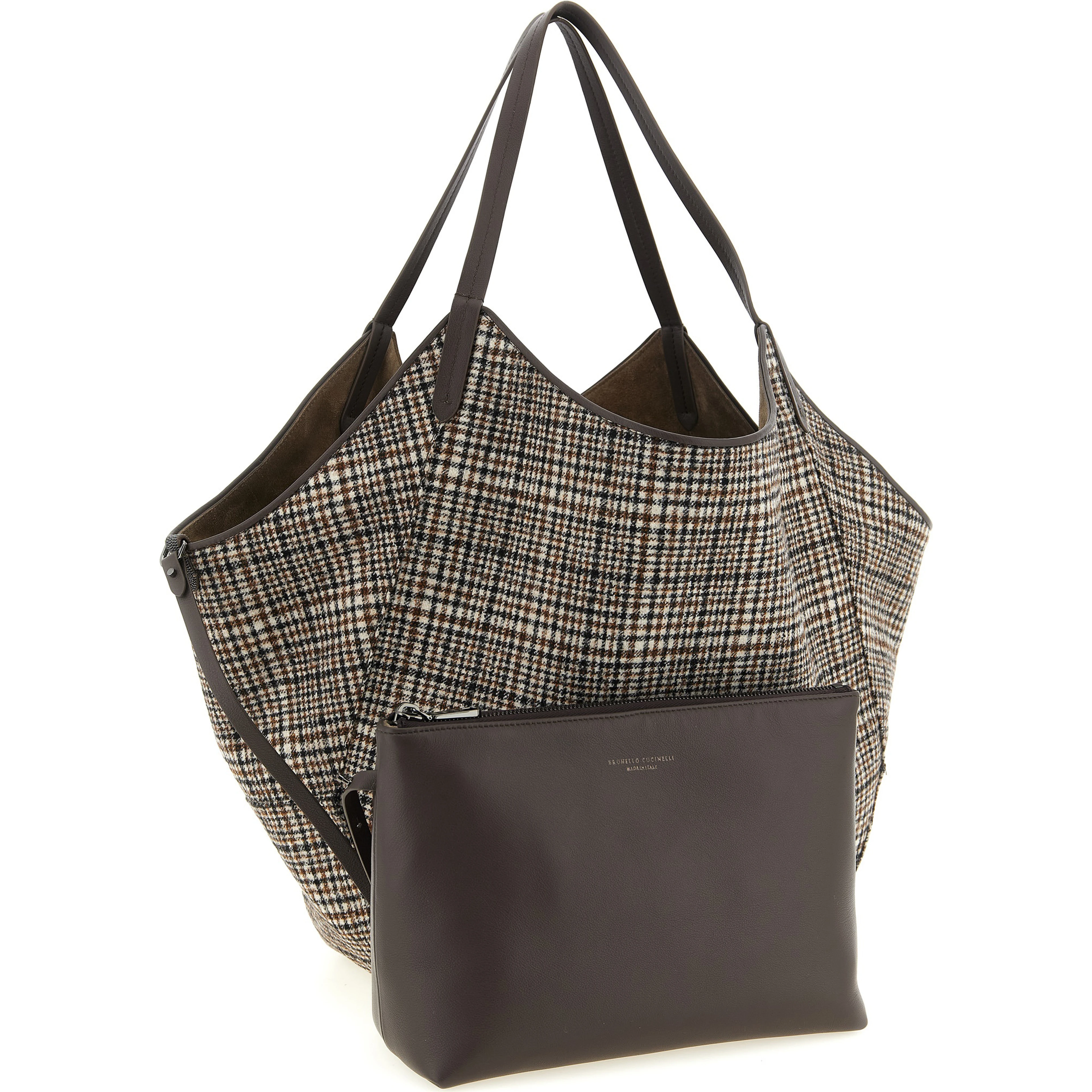 Brown Alpaca Leather Tote Bag