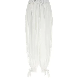 White Cotton Casual Pants