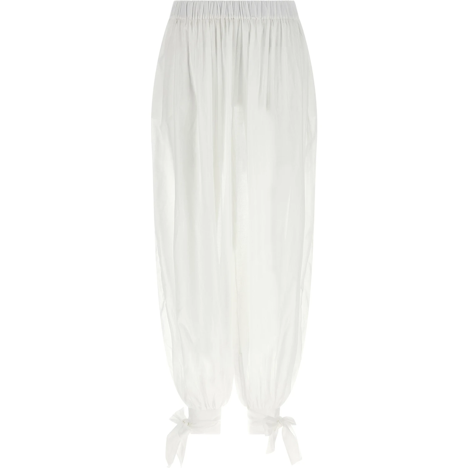 White Cotton Casual Pants