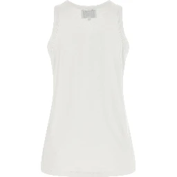 White Cotton Sleeveles T-Shirt