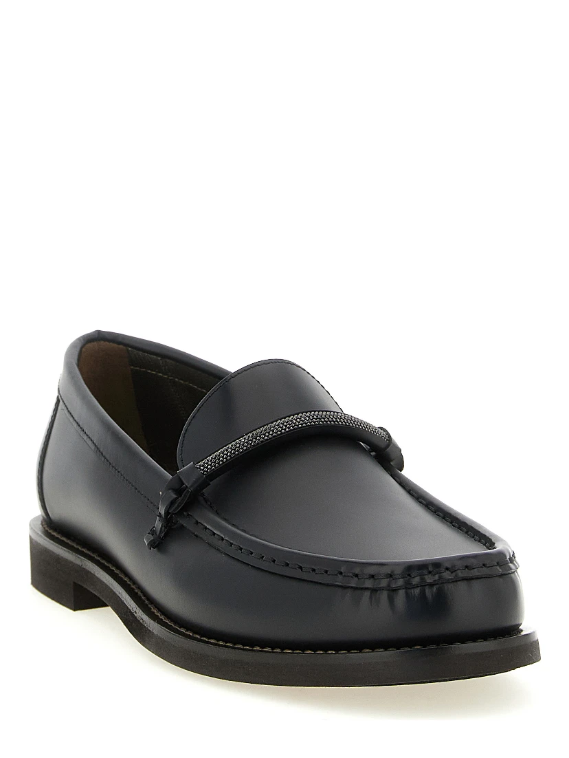 Black Calfskin Slip-On Loafers