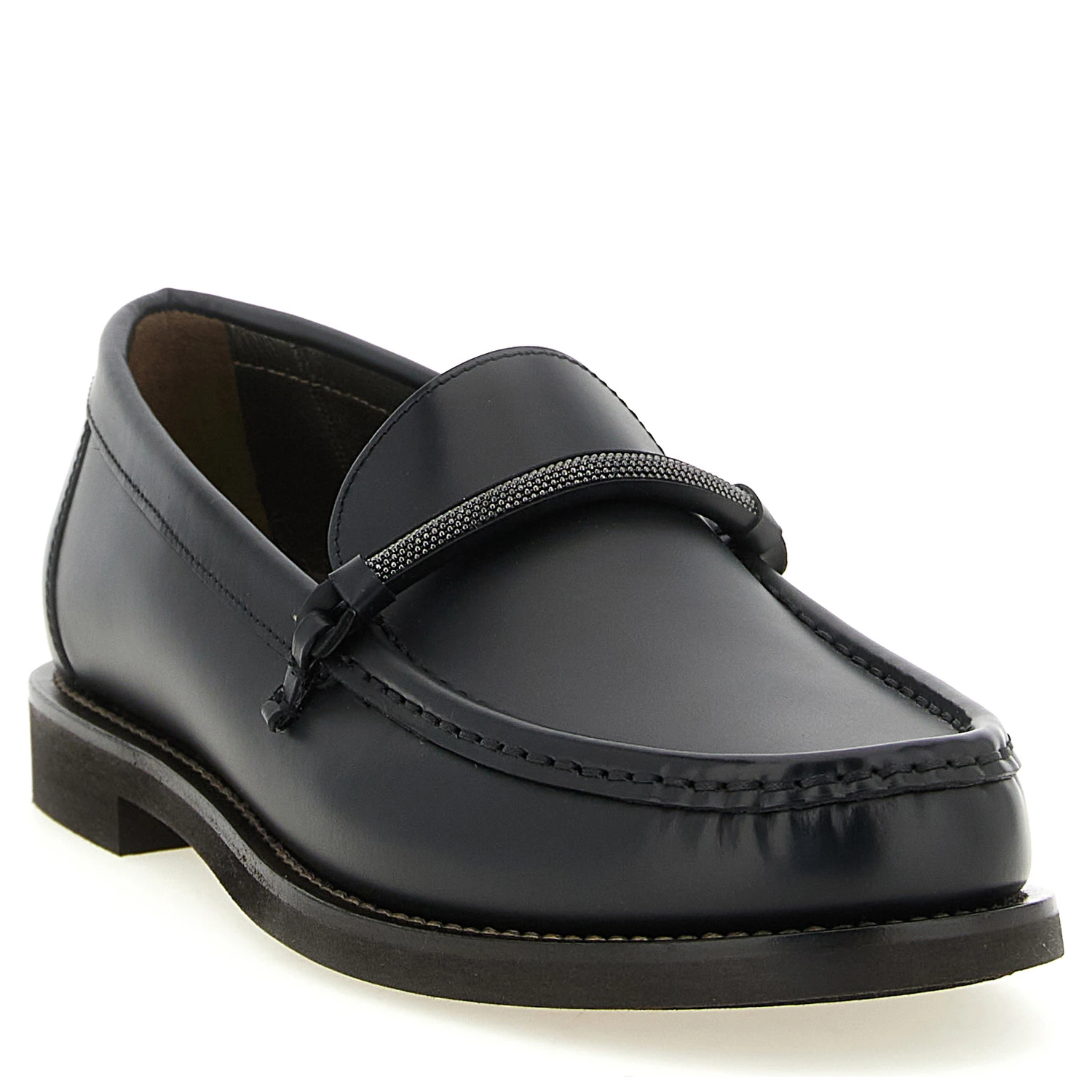 Black Calfskin Slip-On Loafers
