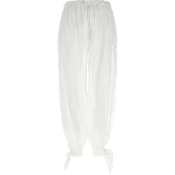 White Cotton Casual Pants