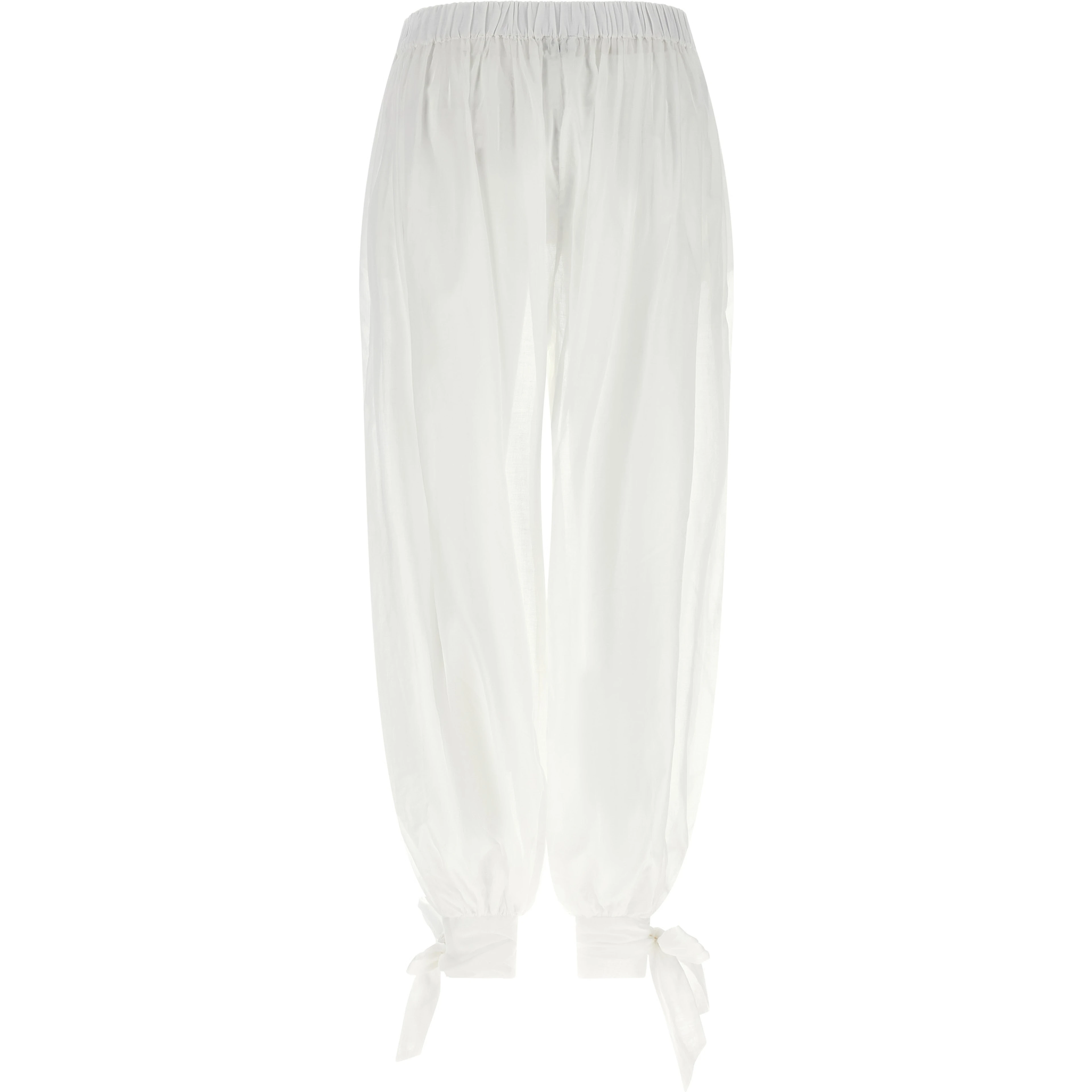 White Cotton Casual Pants