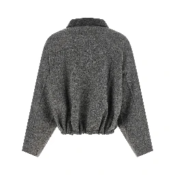 Gray Virgin Wool Full-Length Jacket