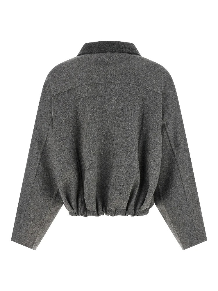 Gray Virgin Wool Full-Length Jacket alternative