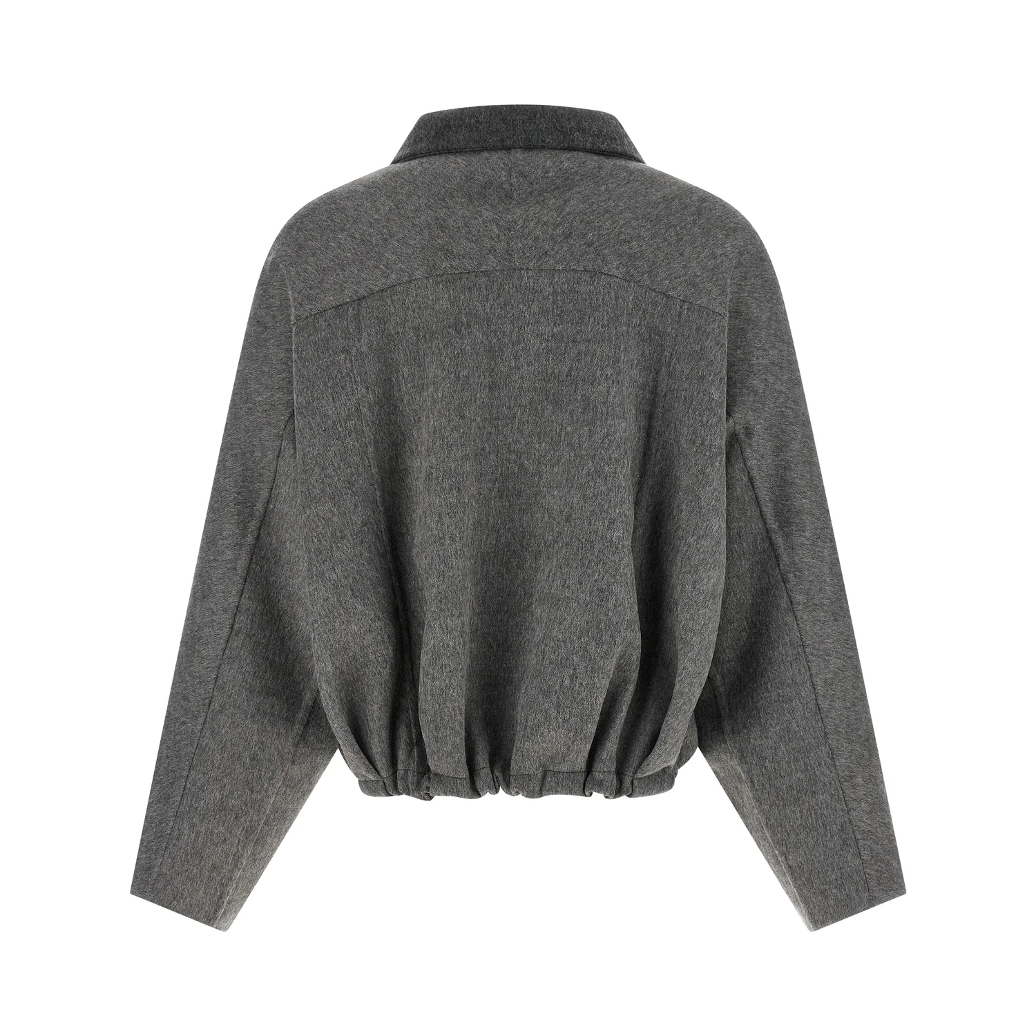 Gray Virgin Wool Full-Length Jacket