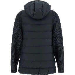 Blue Polyester Full-Length Jacket