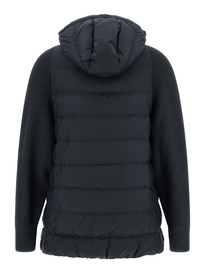Blue Polyester Full-Length Jacket