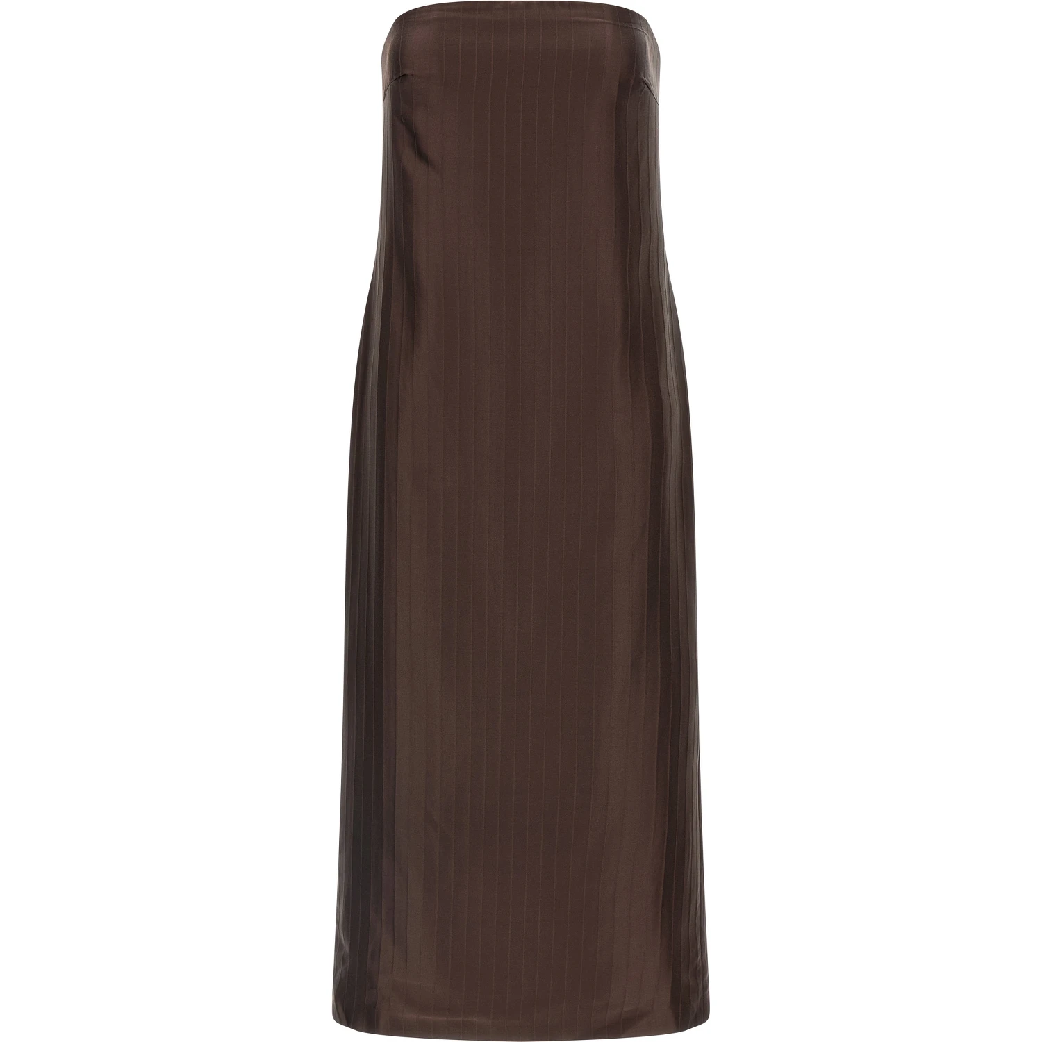 Brown Viscose Midi Dress