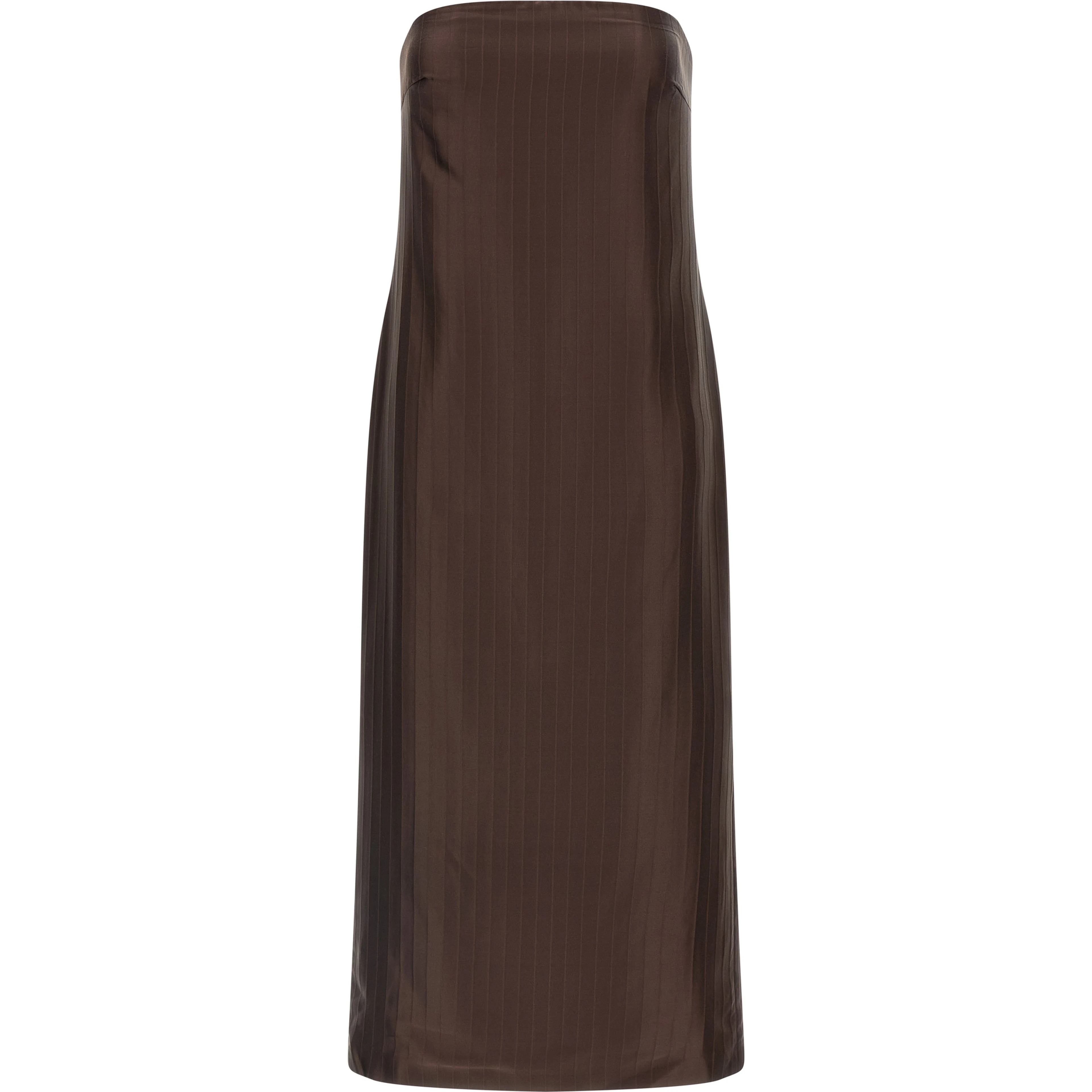 Brown Viscose Midi Dress