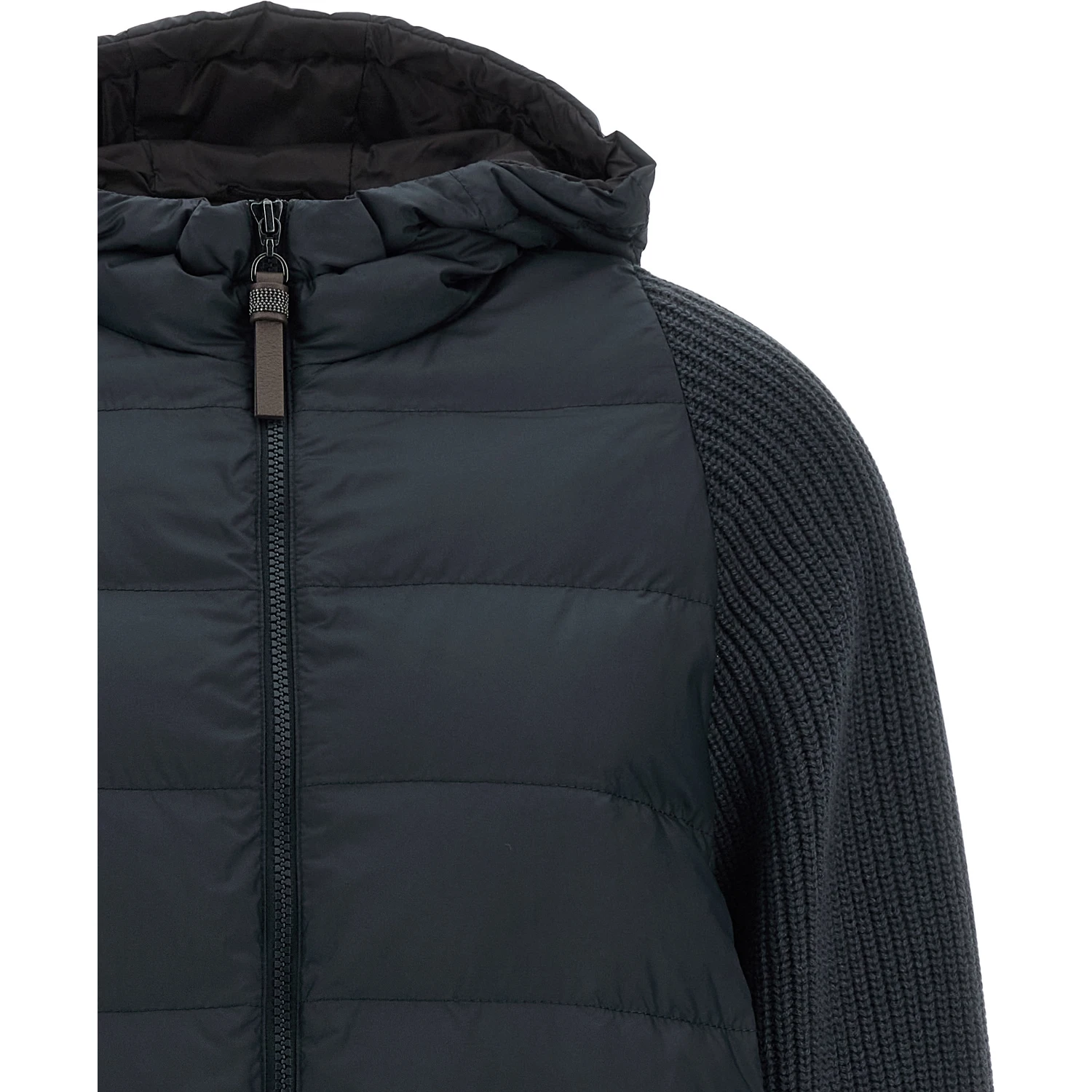 Blue Polyester Full-Length Jacket