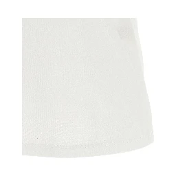 White Cotton Sleeveles T-Shirt