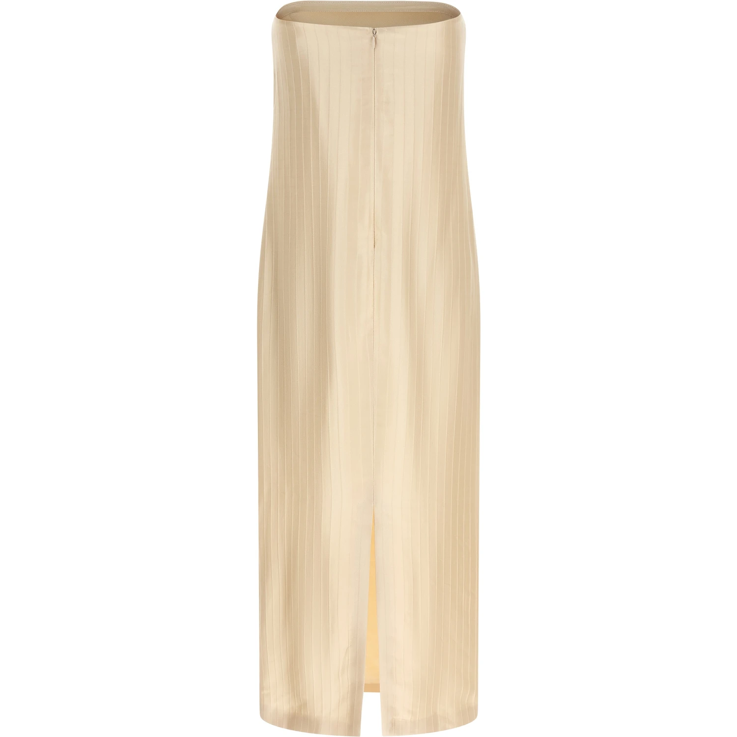 Beige Viscose Midi Dress