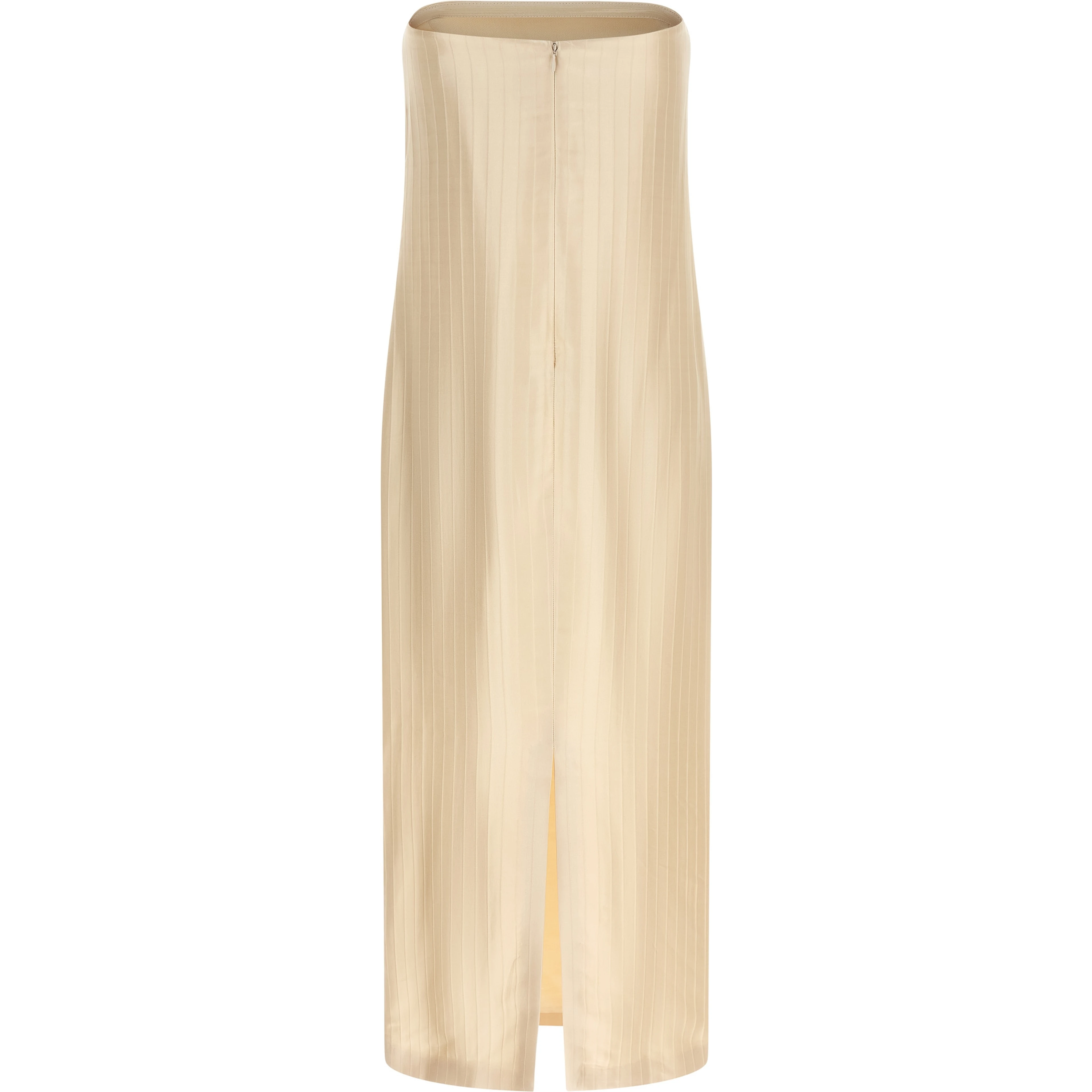 Beige Viscose Midi Dress