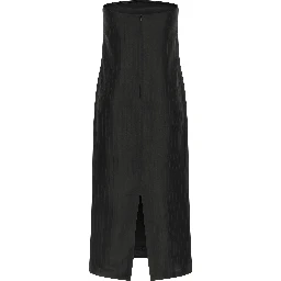 Black Viscose Midi Dress