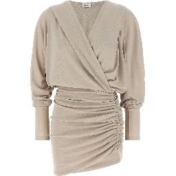 Gray Polyester Short Dress