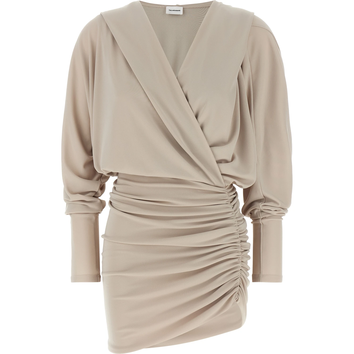 Gray Polyester Short Dress