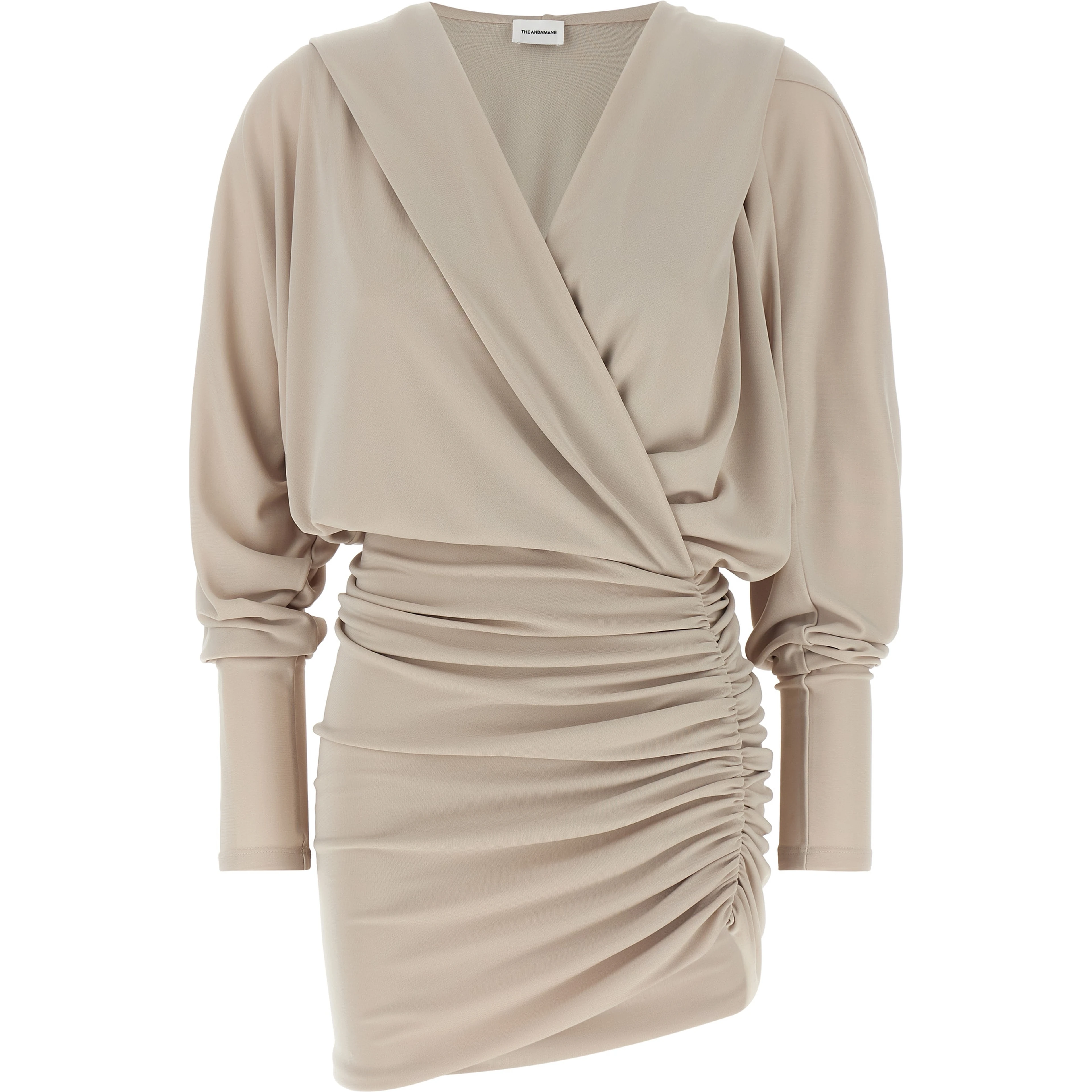 Gray Polyester Short Dress