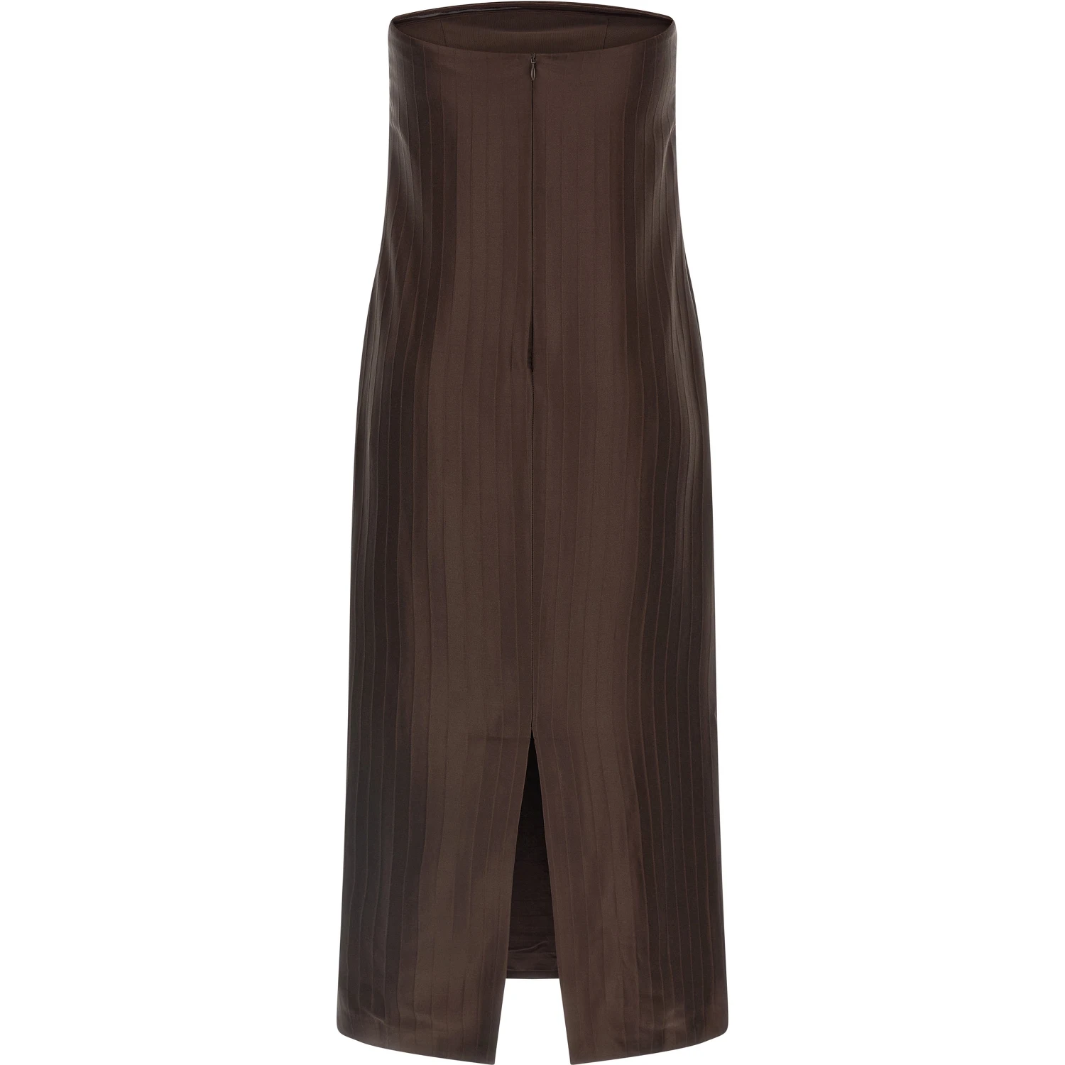 Brown Viscose Midi Dress