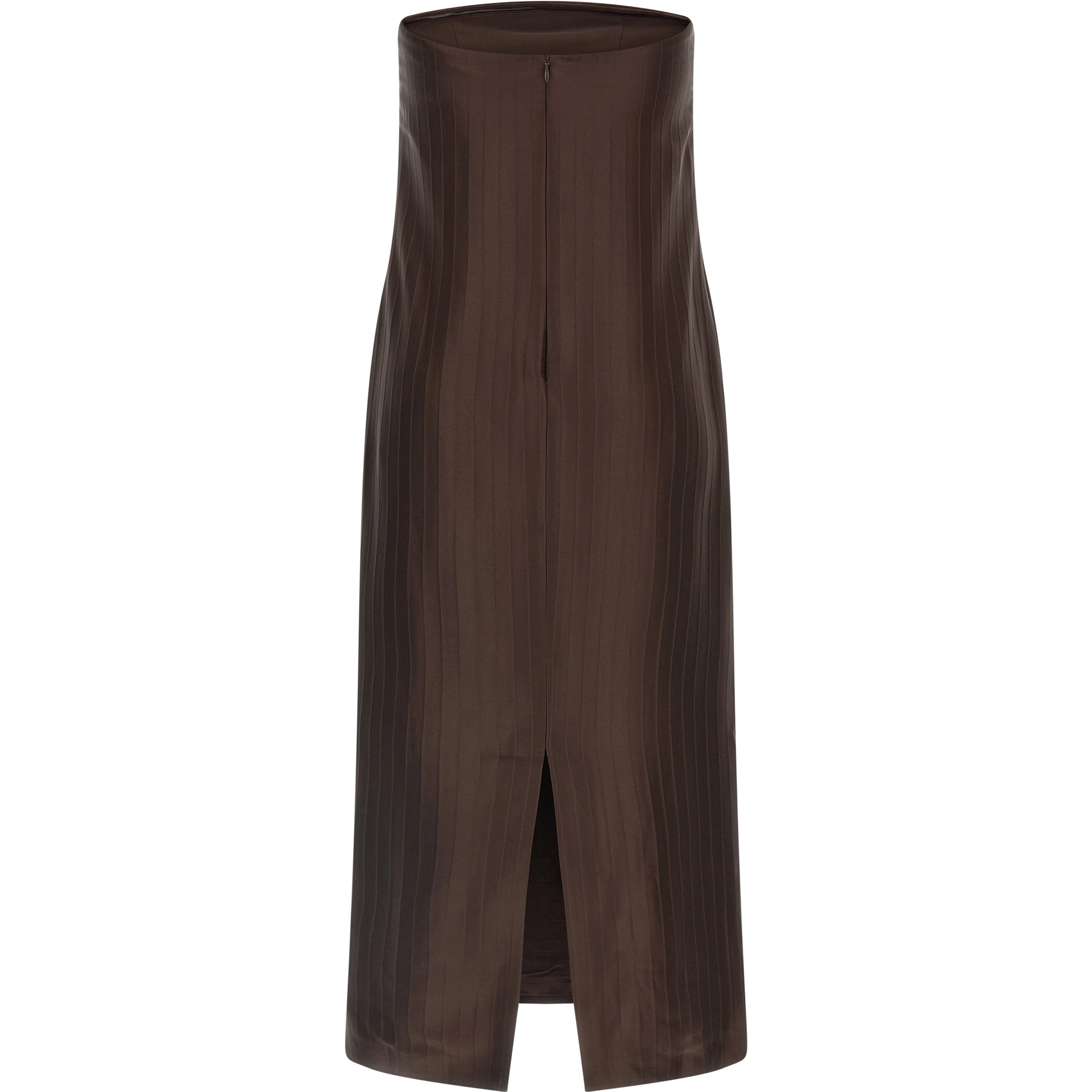 Brown Viscose Midi Dress