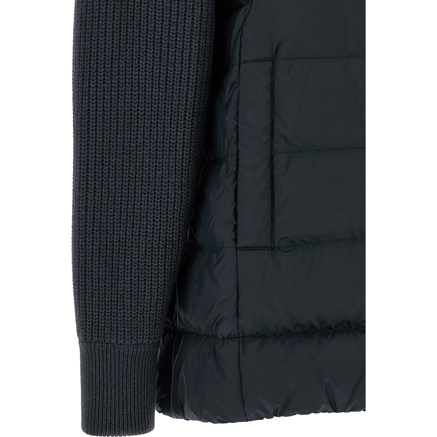 Blue Polyester Full-Length Jacket