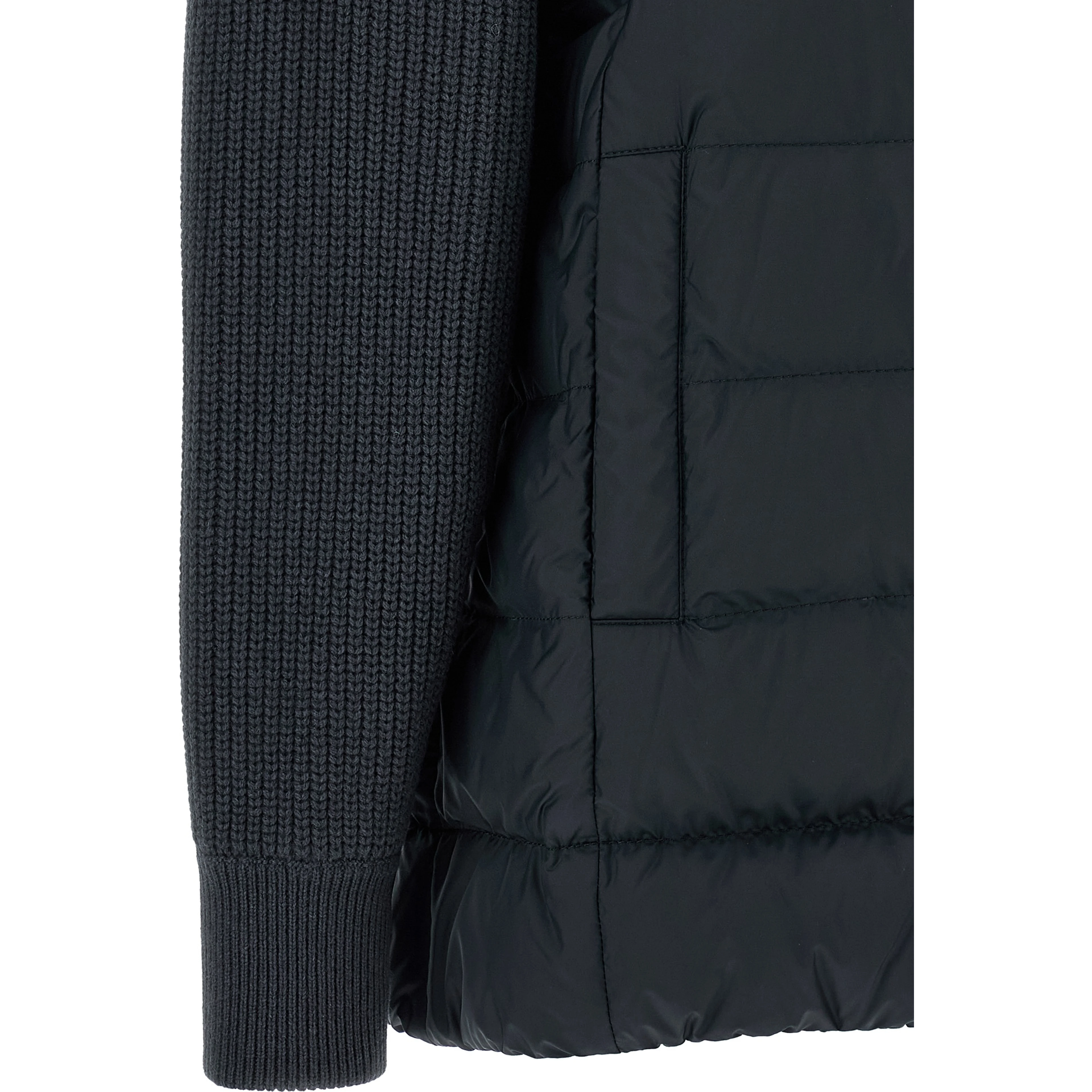 Blue Polyester Full-Length Jacket