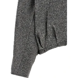 Gray Virgin Wool Full-Length Jacket