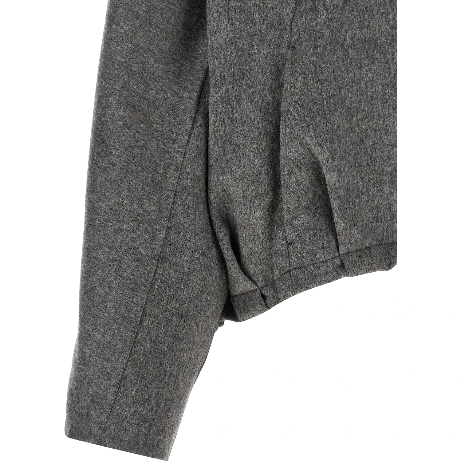 Gray Virgin Wool Full-Length Jacket