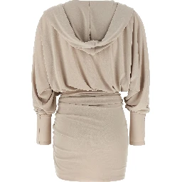 Gray Polyester Short Dress