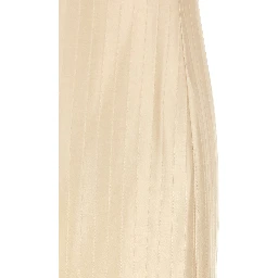 Beige Viscose Midi Dress