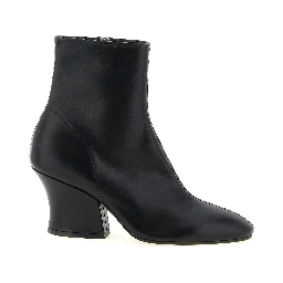 Black Calfskin Ankle Boots