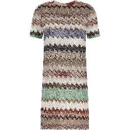 Multicolor Viscose Short Dress