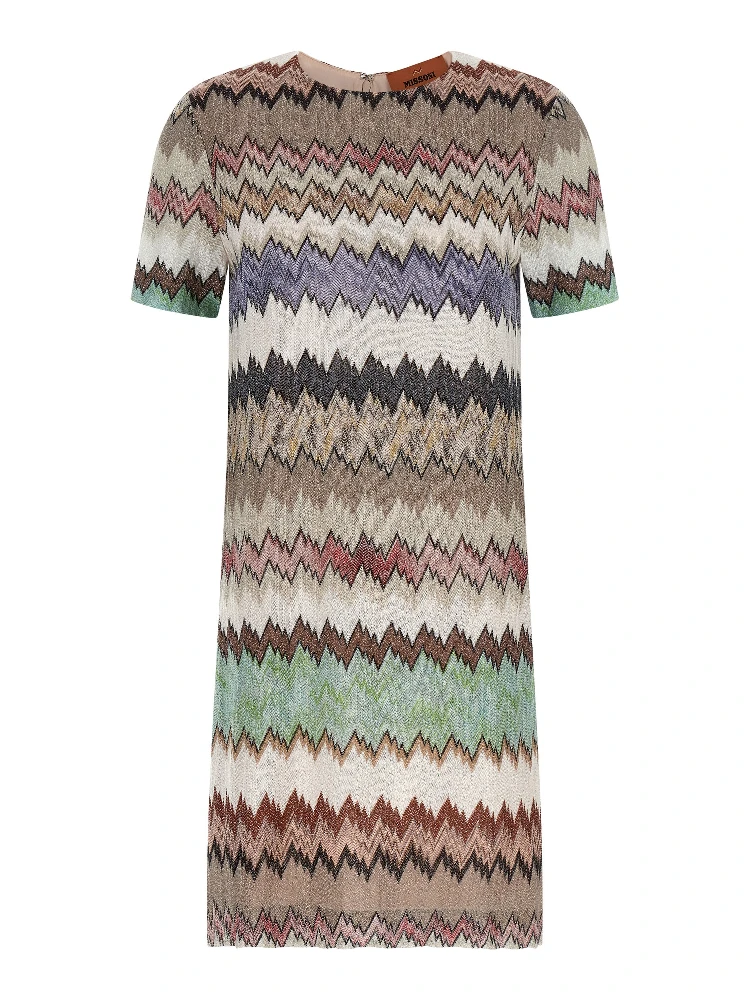 Multicolor Viscose Short Dress