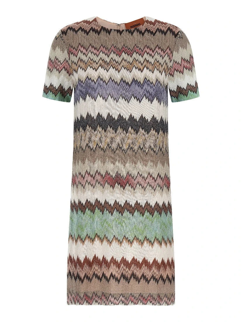 Multicolor Viscose Short Dress