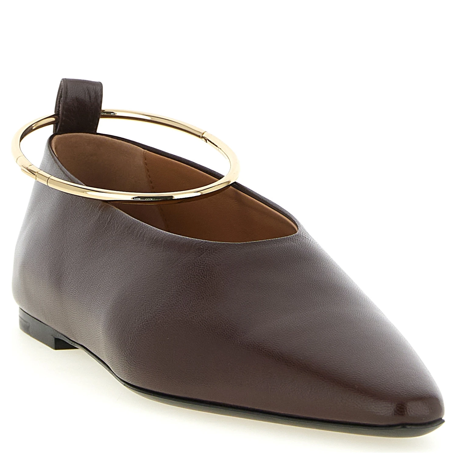 Brown Goatskin Ballet Flats