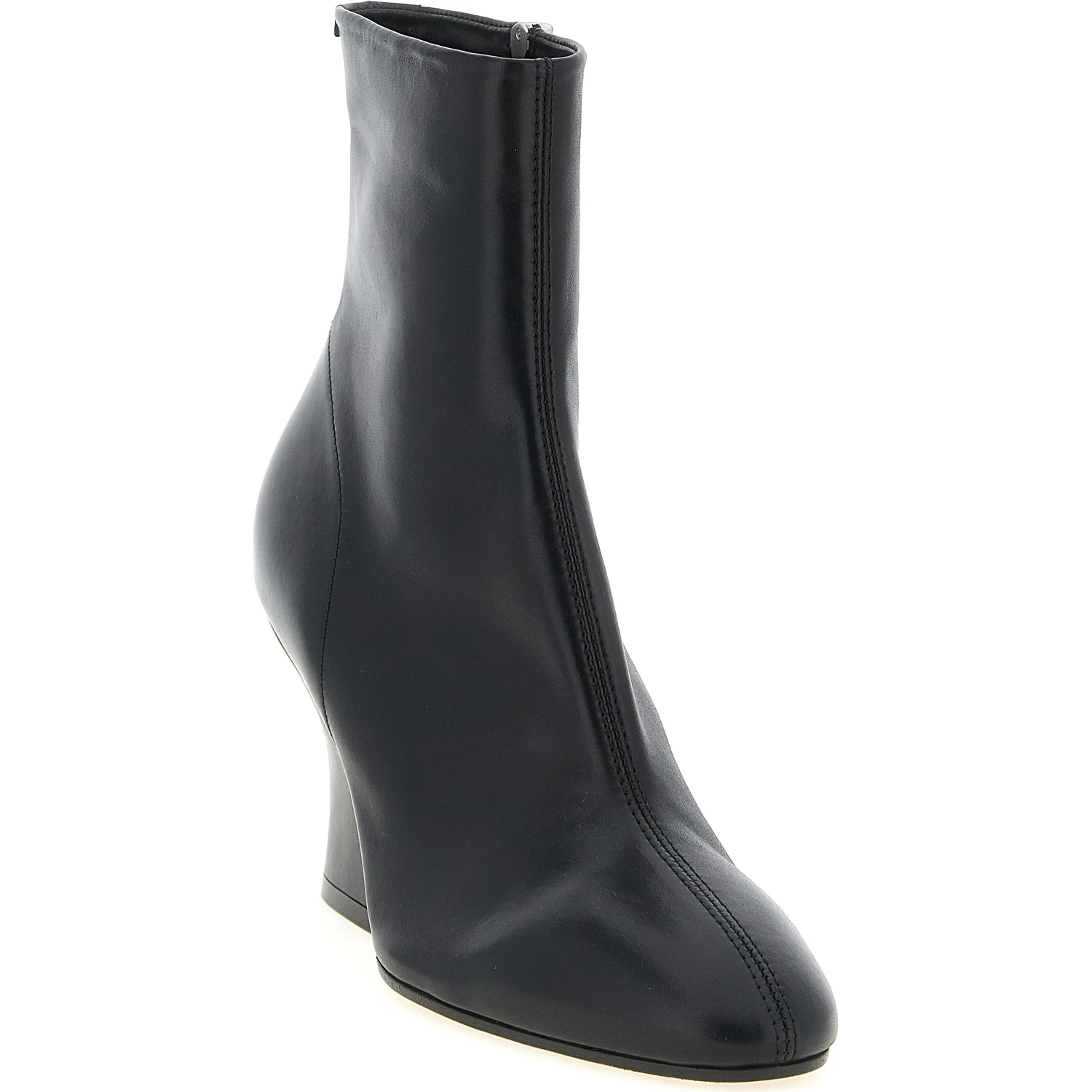 Black Calfskin Ankle Boots