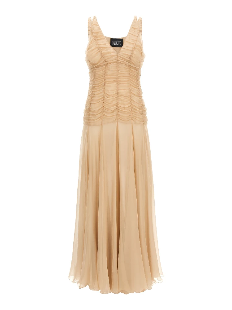 Multicolor Silk Long Dress
