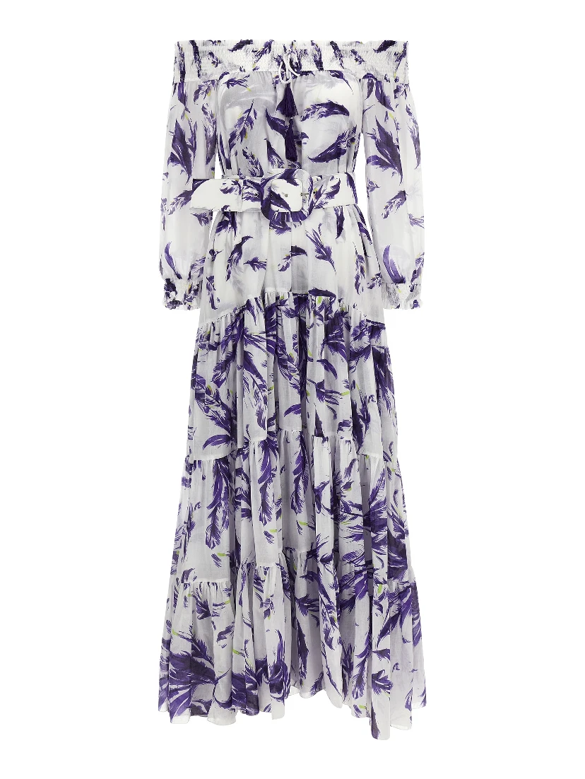 Purple Cotton Long Dress